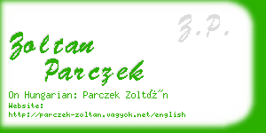 zoltan parczek business card